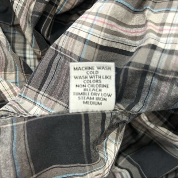 Marc Ecko Deadly Threads Plaid Button-Up Shirt XXL – Black, Grey & Blue - Picture 12 of 14